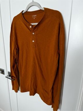 J. Crew Men's Long-Sleeve Henley in Rust